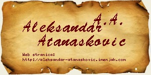 Aleksandar Atanasković vizit kartica